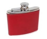 4oz Red Leather Hip Flask