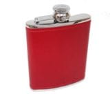 6oz Red Leather Hip Flask