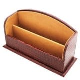 Brown Nile Croc Leather Stationery Rack