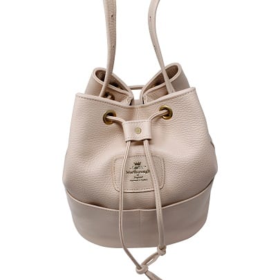 cream leather bucket bag