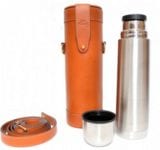 Tan Leather Thermos Flask