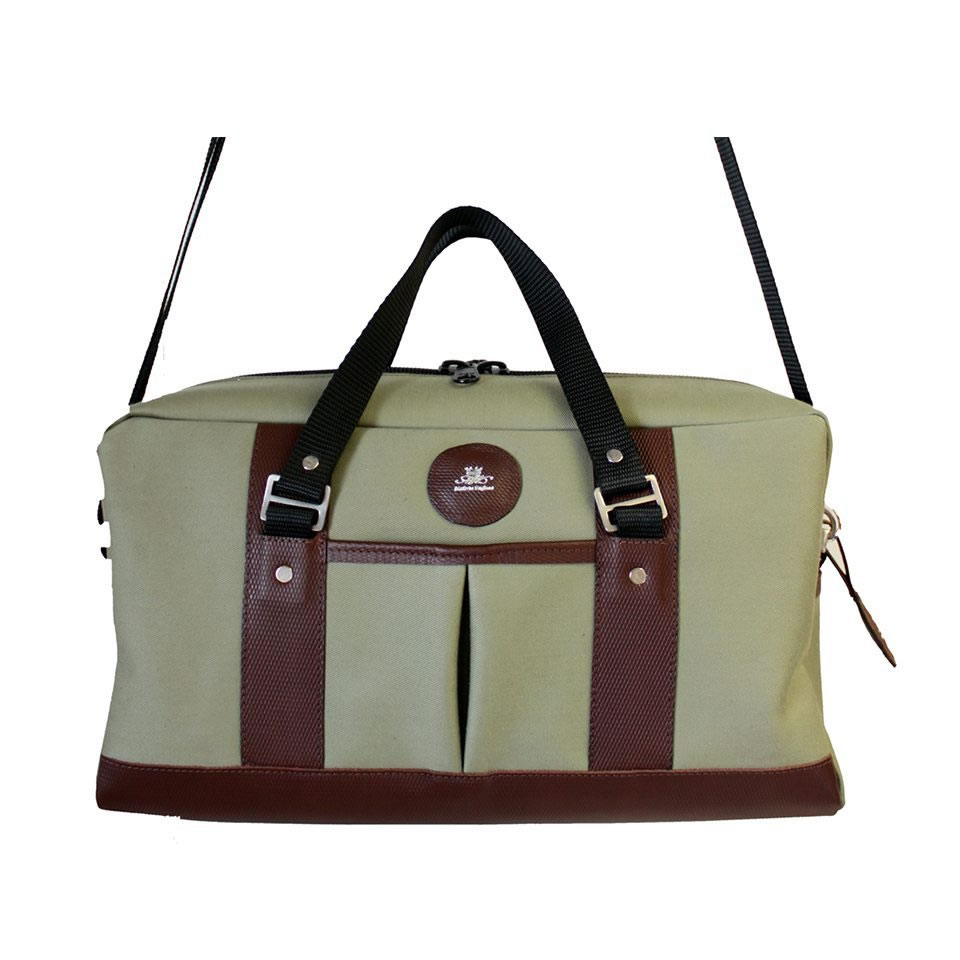 canvas and leather holdall
