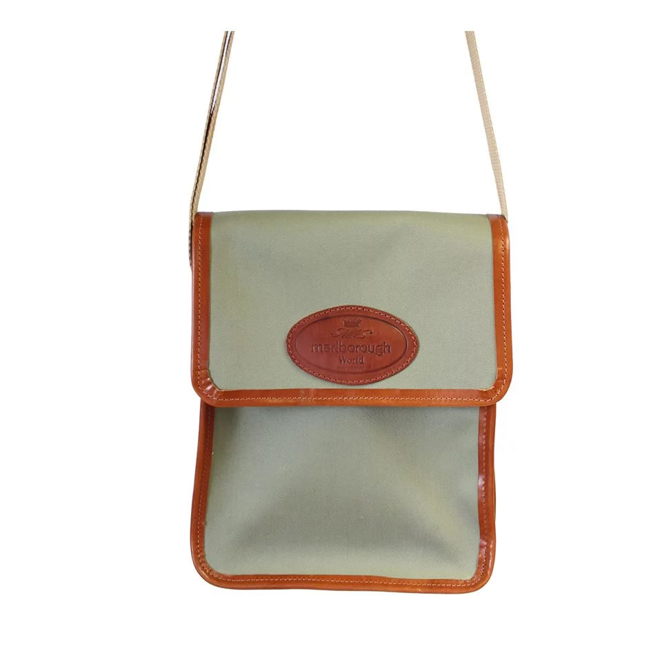 Small Green Canvas and Leather Messenger Bag Luxury Gifts